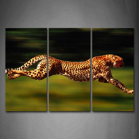 Cheetah Running Over Grassland Speed Wall Art Painting The Picture Print On Canvas Animal Pictures For Home Decor Decoration Gift 