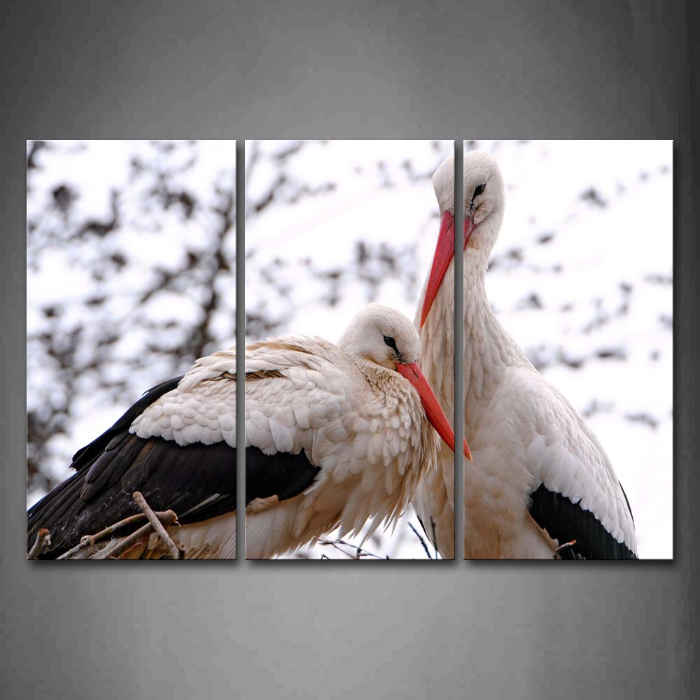 Two Birds Stand Closely Tree Wall Art Painting The Picture Print On Canvas Animal Pictures For Home Decor Decoration Gift 