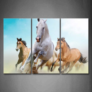 Horses Are Running Mud  Wall Art Painting Pictures Print On Canvas Animal The Picture For Home Modern Decoration 