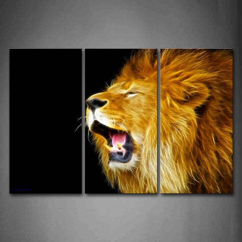 Abstract Lion Head Golden Wall Art Painting The Picture Print On Canvas Animal Pictures For Home Decor Decoration Gift 
