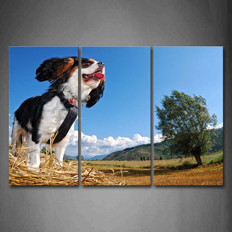 Cute Dog Stand On Mow Tree Hill Grass Wall Art Painting The Picture Print On Canvas Animal Pictures For Home Decor Decoration Gift 