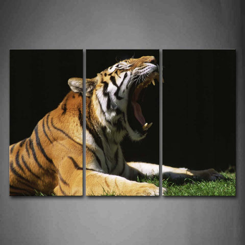 Tiger Sit On Grass Howl Wall Art Painting The Picture Print On Canvas Animal Pictures For Home Decor Decoration Gift 