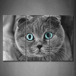 Gray Cat Head Portrait Wall Art Painting The Picture Print On Canvas Animal Pictures For Home Decor Decoration Gift 