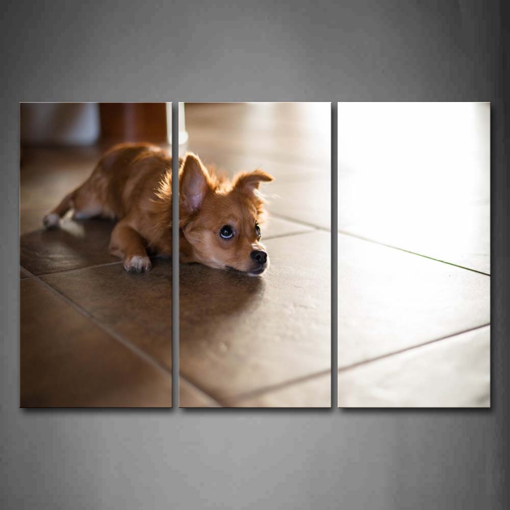 Puppy Bend Over On Floor  Wall Art Painting The Picture Print On Canvas Animal Pictures For Home Decor Decoration Gift 