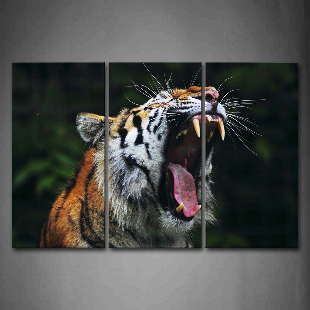 Tiger Head Howl Portrait Wall Art Painting Pictures Print On Canvas Animal The Picture For Home Modern Decoration 