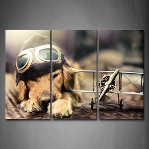 Dog Wear Glasses Lie By Toy Wall Art Painting The Picture Print On Canvas Animal Pictures For Home Decor Decoration Gift 